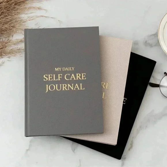 BLACK Self Care Journal Aesthetic Wellness Stationery - Picture 1 of 6